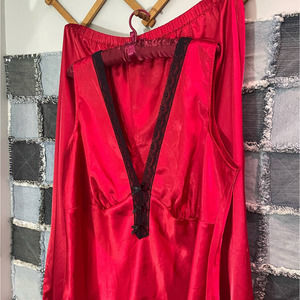 Plus Sized Red Satin Sleep Dress
